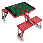 Arkansas Razorbacks Football Field - Picnic Table Portable Folding Table with Seats