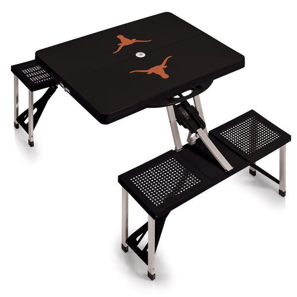 Texas Longhorns - Picnic Table Portable Folding Table with Seats