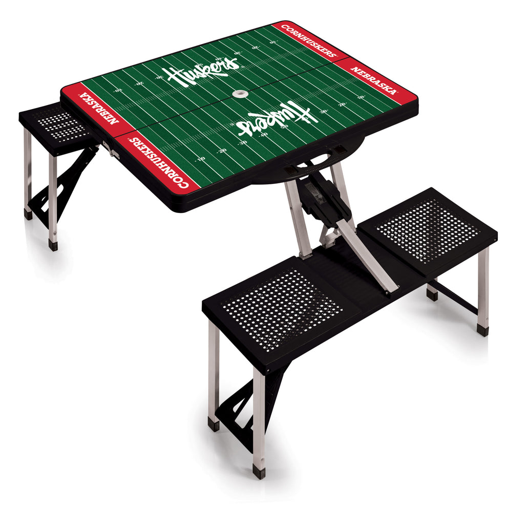 Nebraska Cornhuskers - Picnic Table Portable Folding Table with Seats