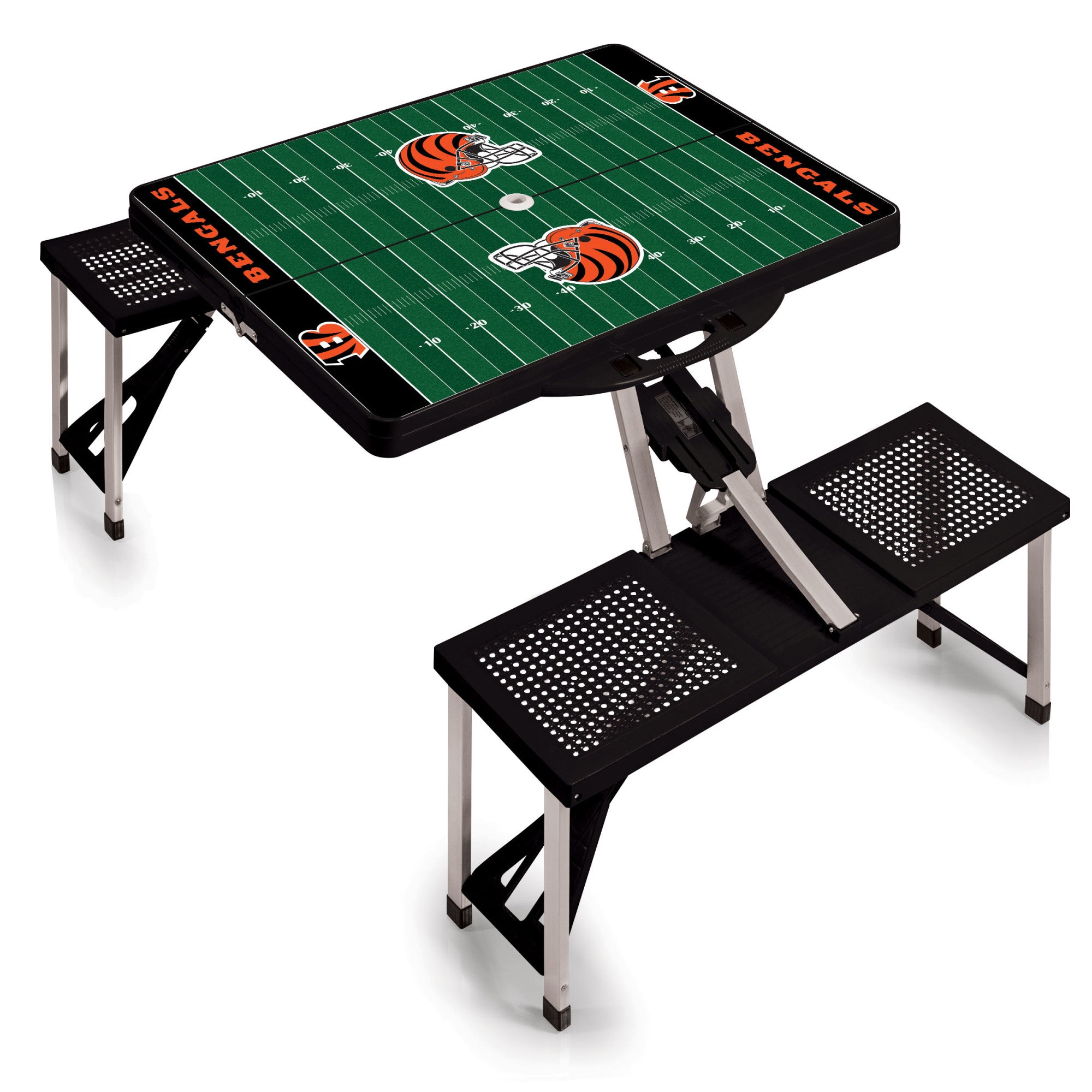 Cincinnati Bengals Football Field - Picnic Table Portable Folding Table with Seats