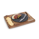 Turntable Acacia and Slate Cheese Board with Knife