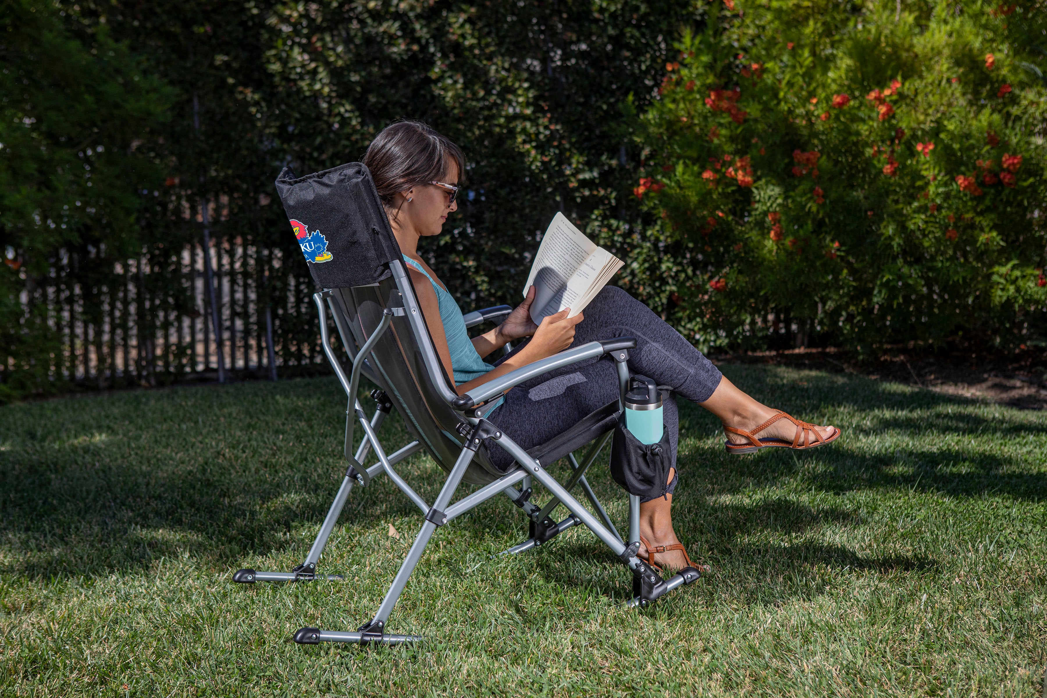 Kansas Jayhawks - Outdoor Rocking Camp Chair