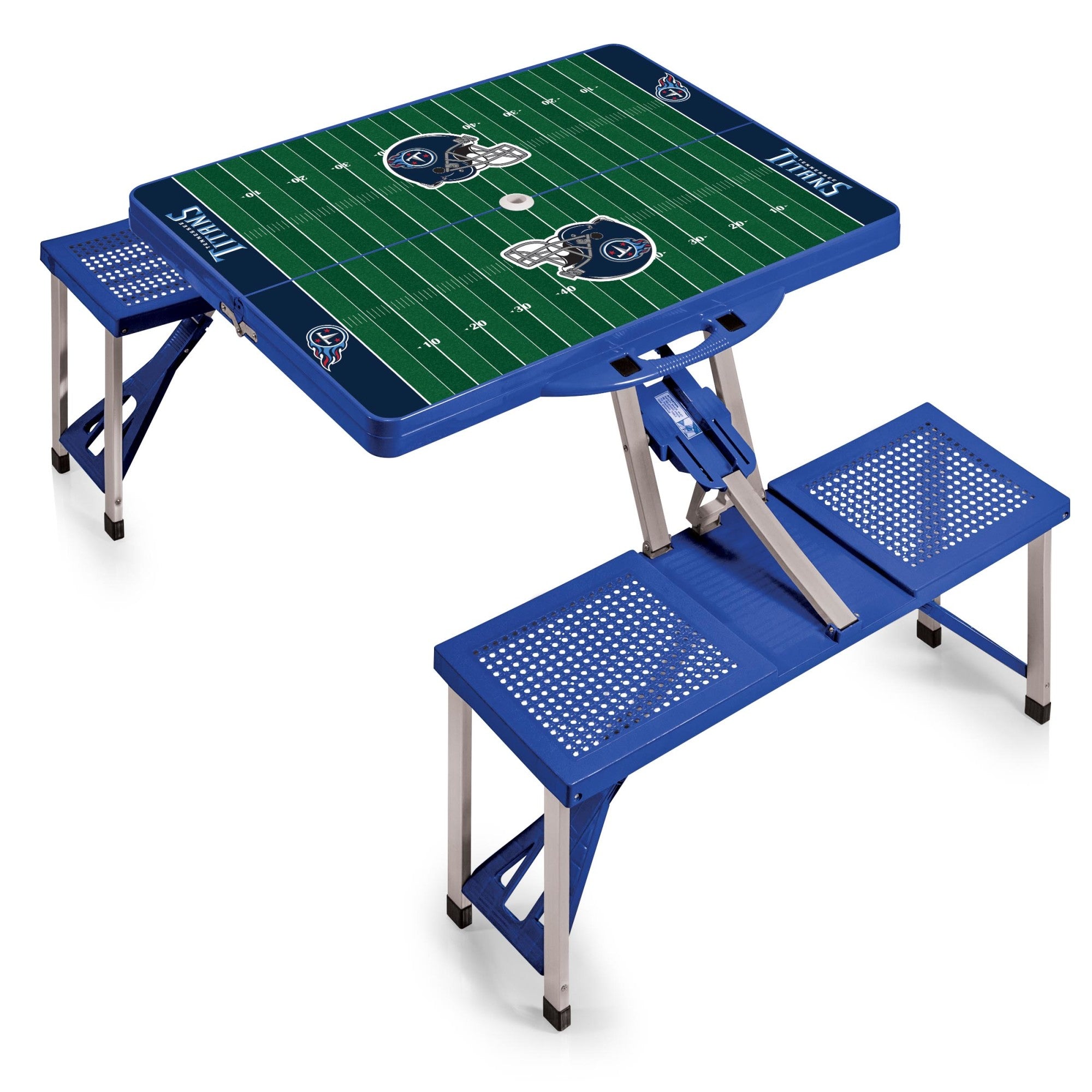 Tennessee Titans Football Field - Picnic Table Portable Folding Table with Seats