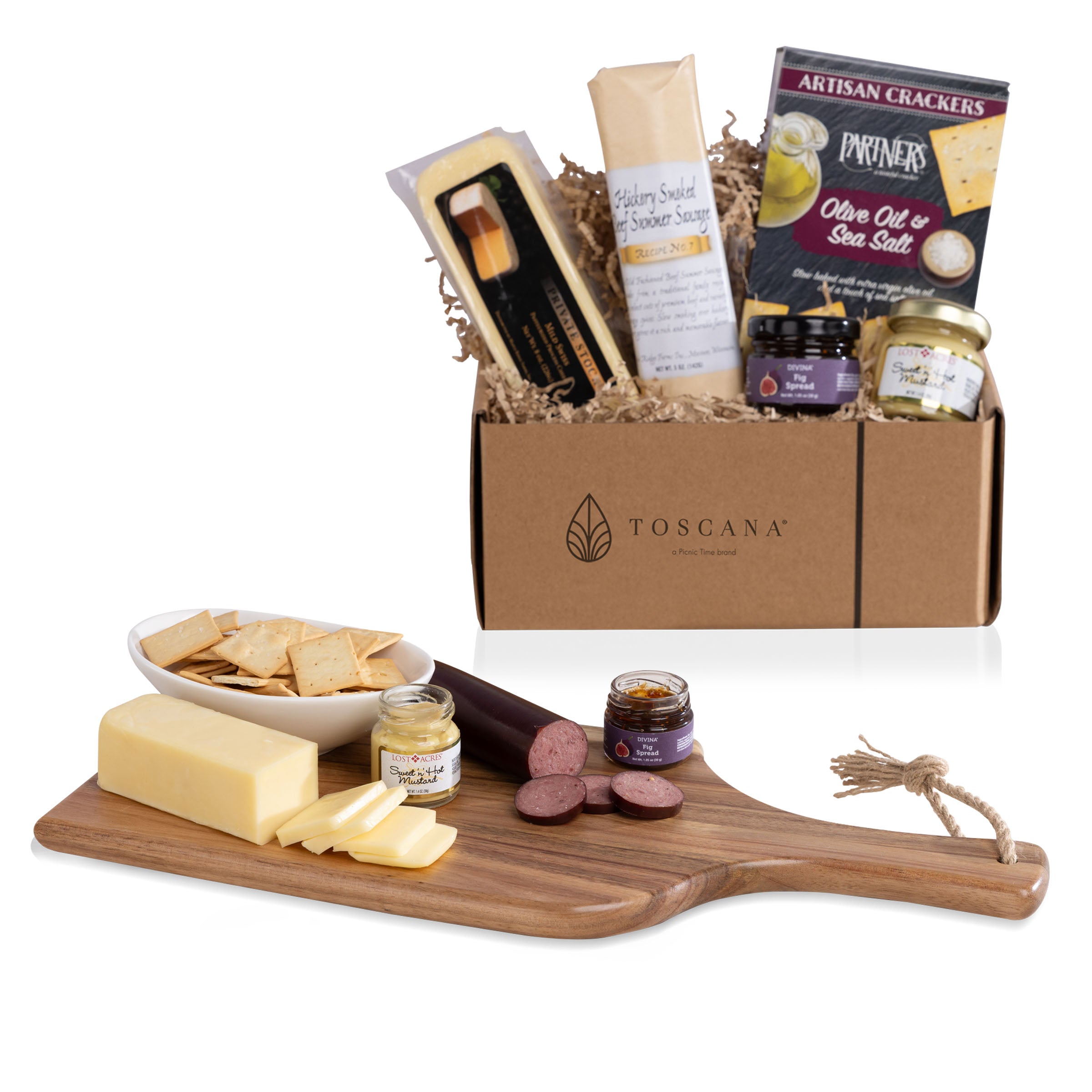 Artisan 18" Charcuterie Board with Gourmet Gift Pack