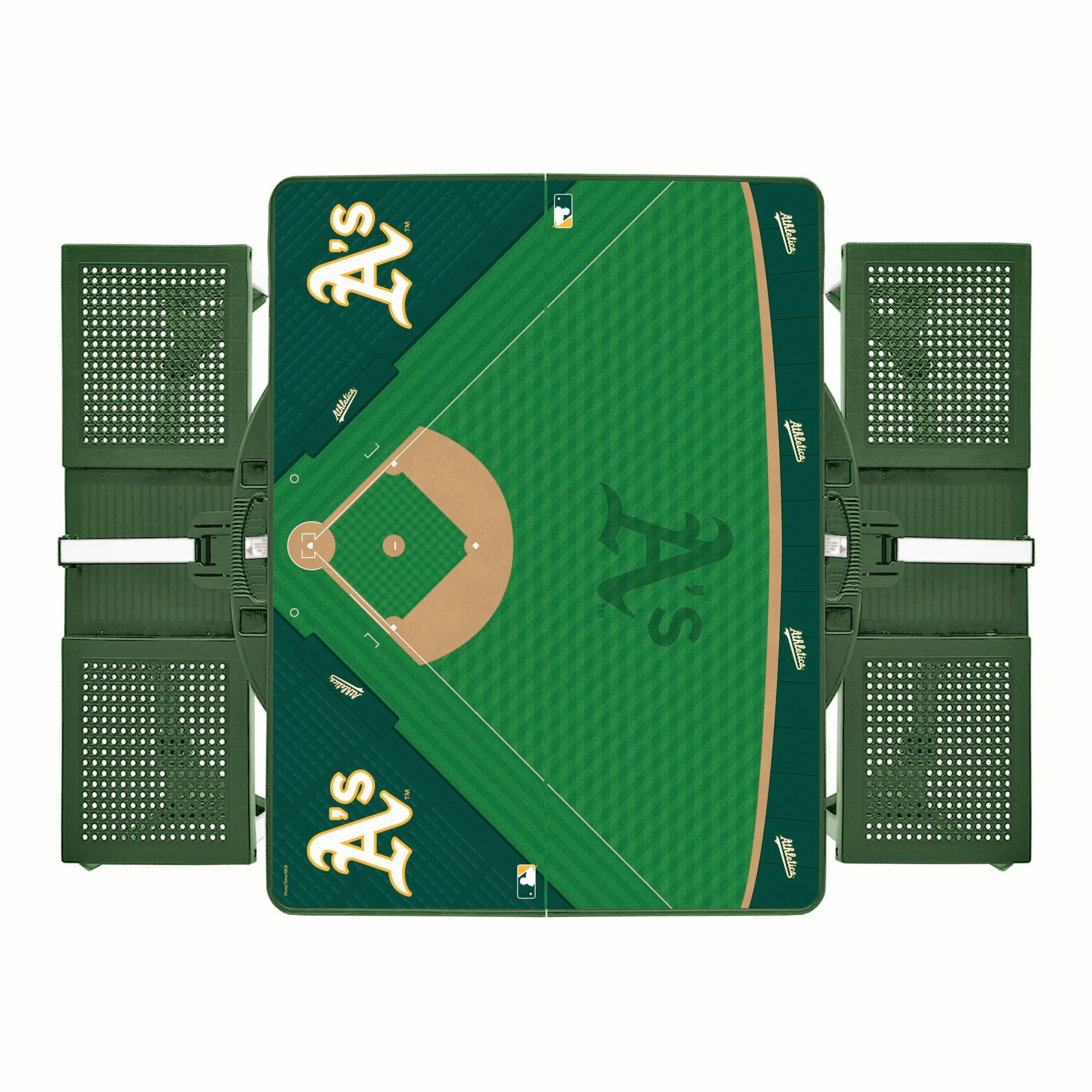 Oakland Athletics Baseball Diamond - Picnic Table Portable Folding Table with Seats