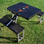 Texas Longhorns - Picnic Table Portable Folding Table with Seats