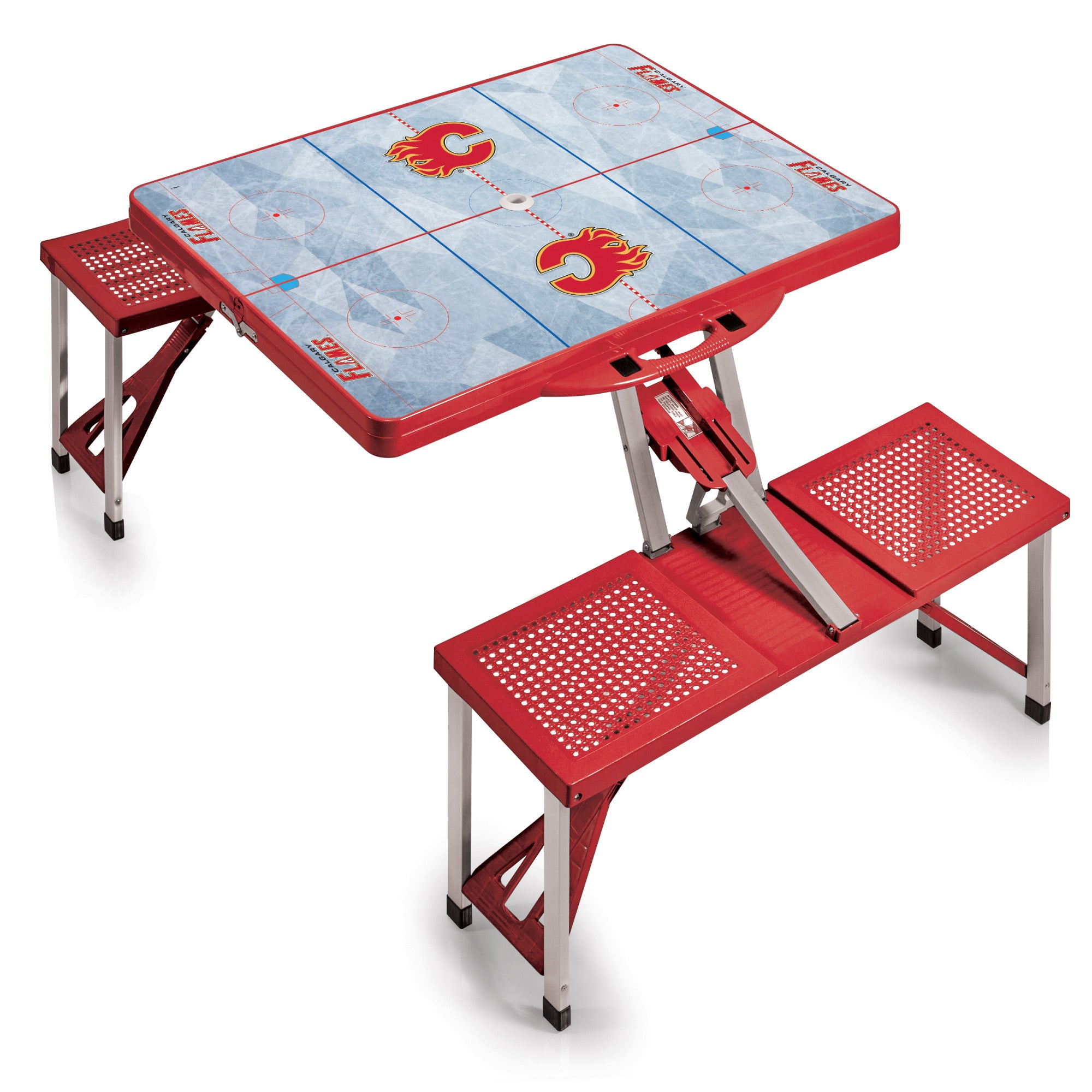 Calgary Flames - Picnic Table Portable Folding Table with Seats