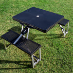 Boise State Broncos Football Field - Picnic Table Portable Folding Table with Seats