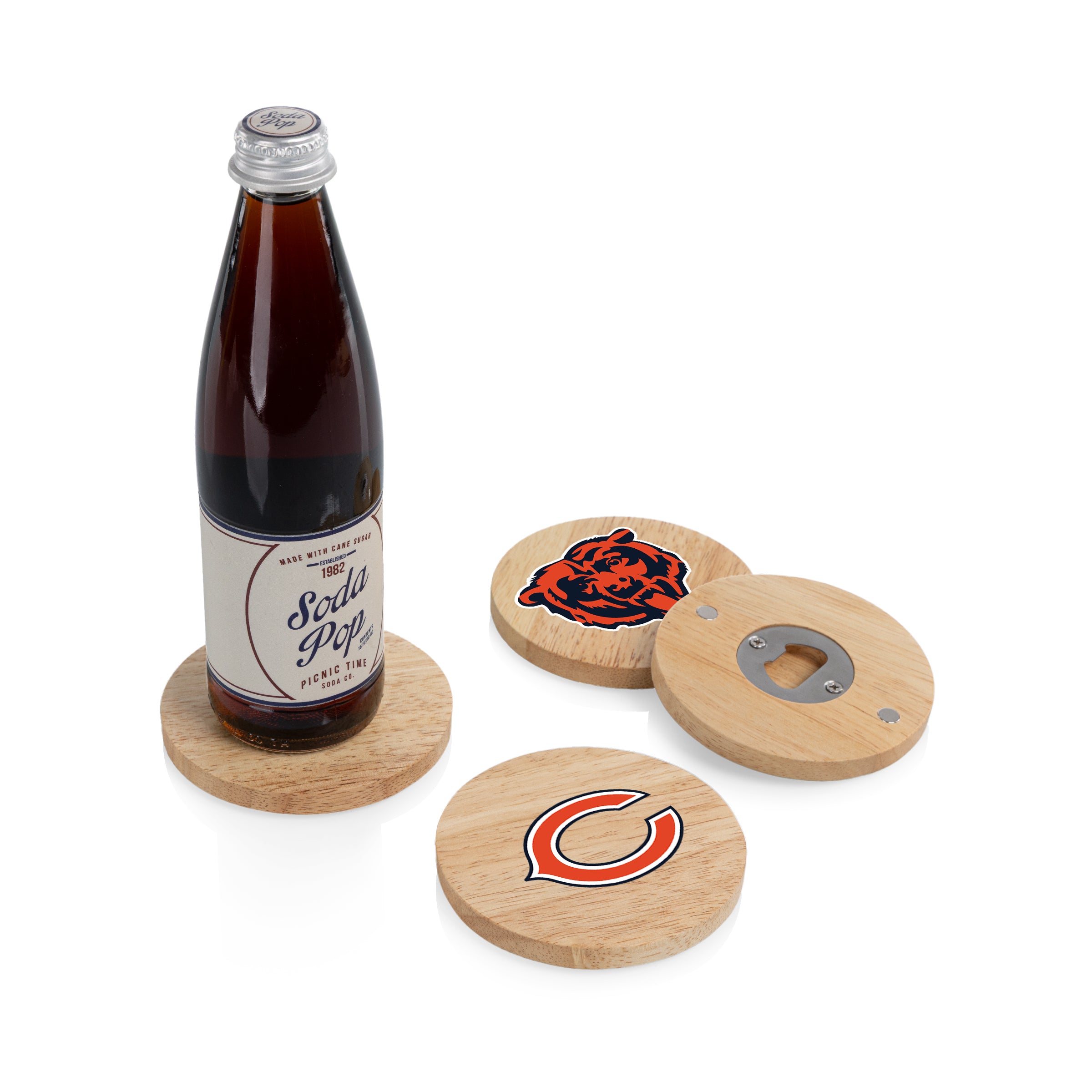 Chicago Bears - Coasters with Bottle Openers Set of 4