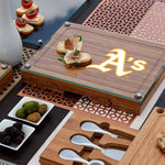 Oakland Athletics - Concerto Glass Top Cheese Cutting Board & Tools Set