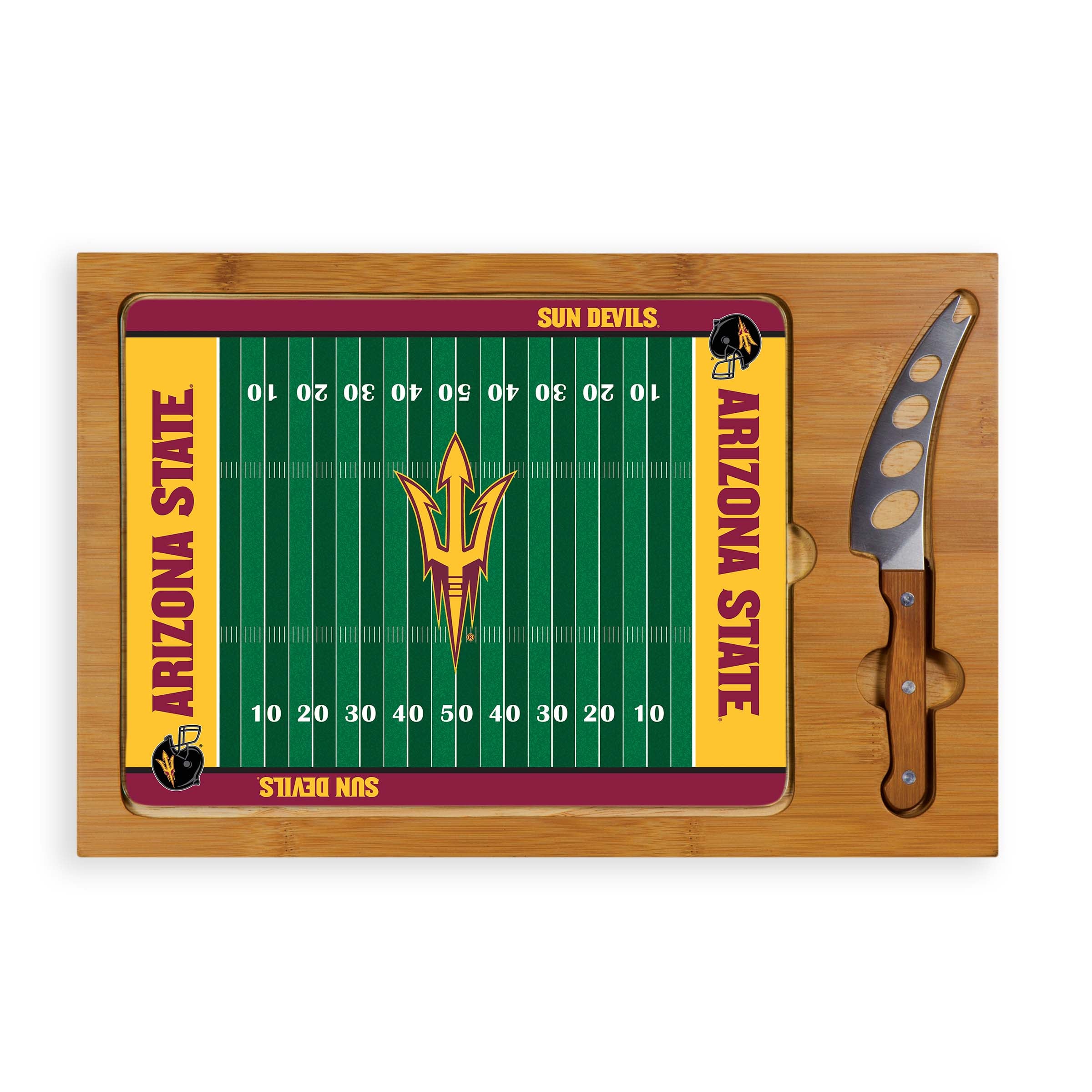 Arizona State Sun Devils - Icon Glass Top Cutting Board & Knife Set