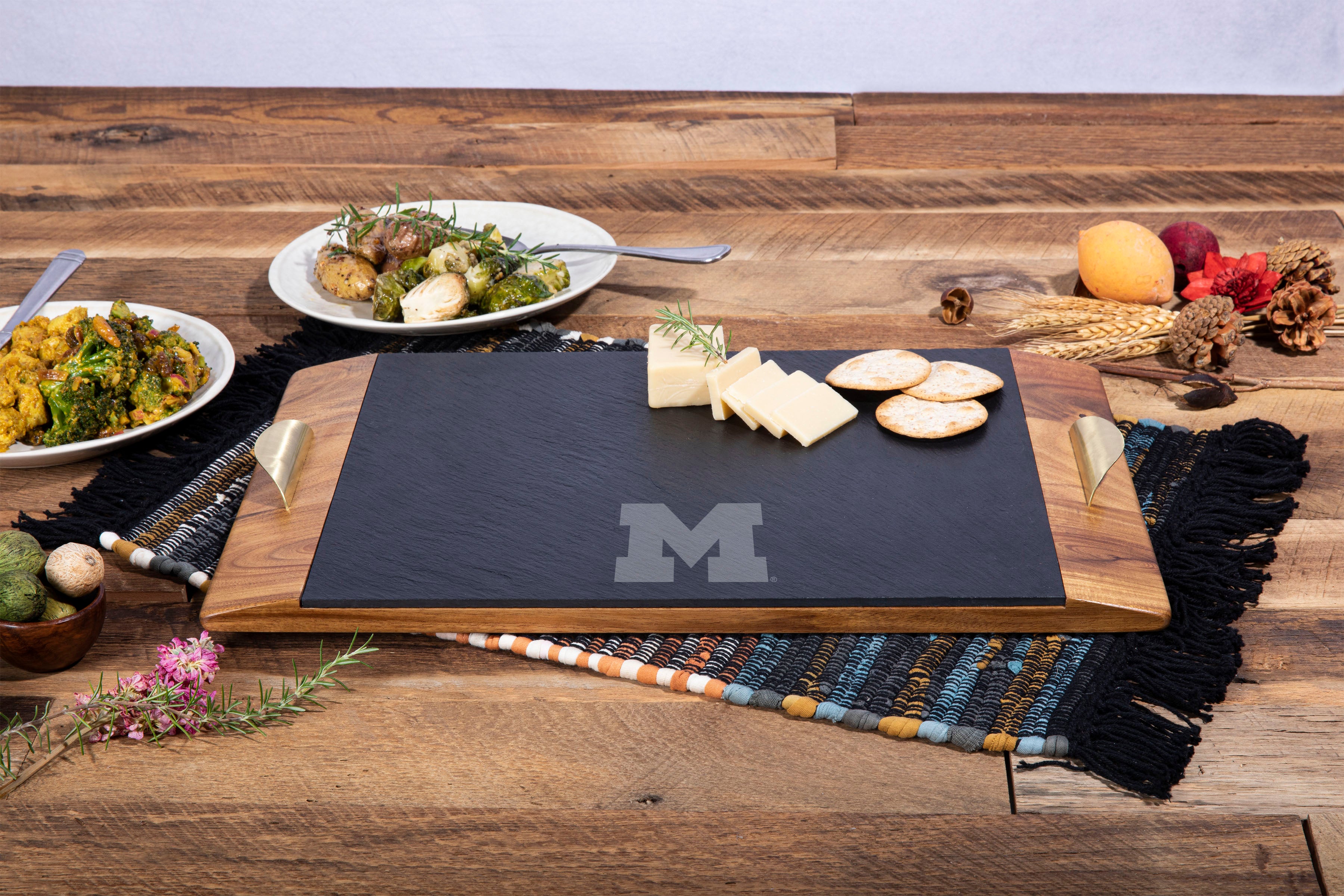 Michigan Wolverines - Covina Acacia and Slate Serving Tray