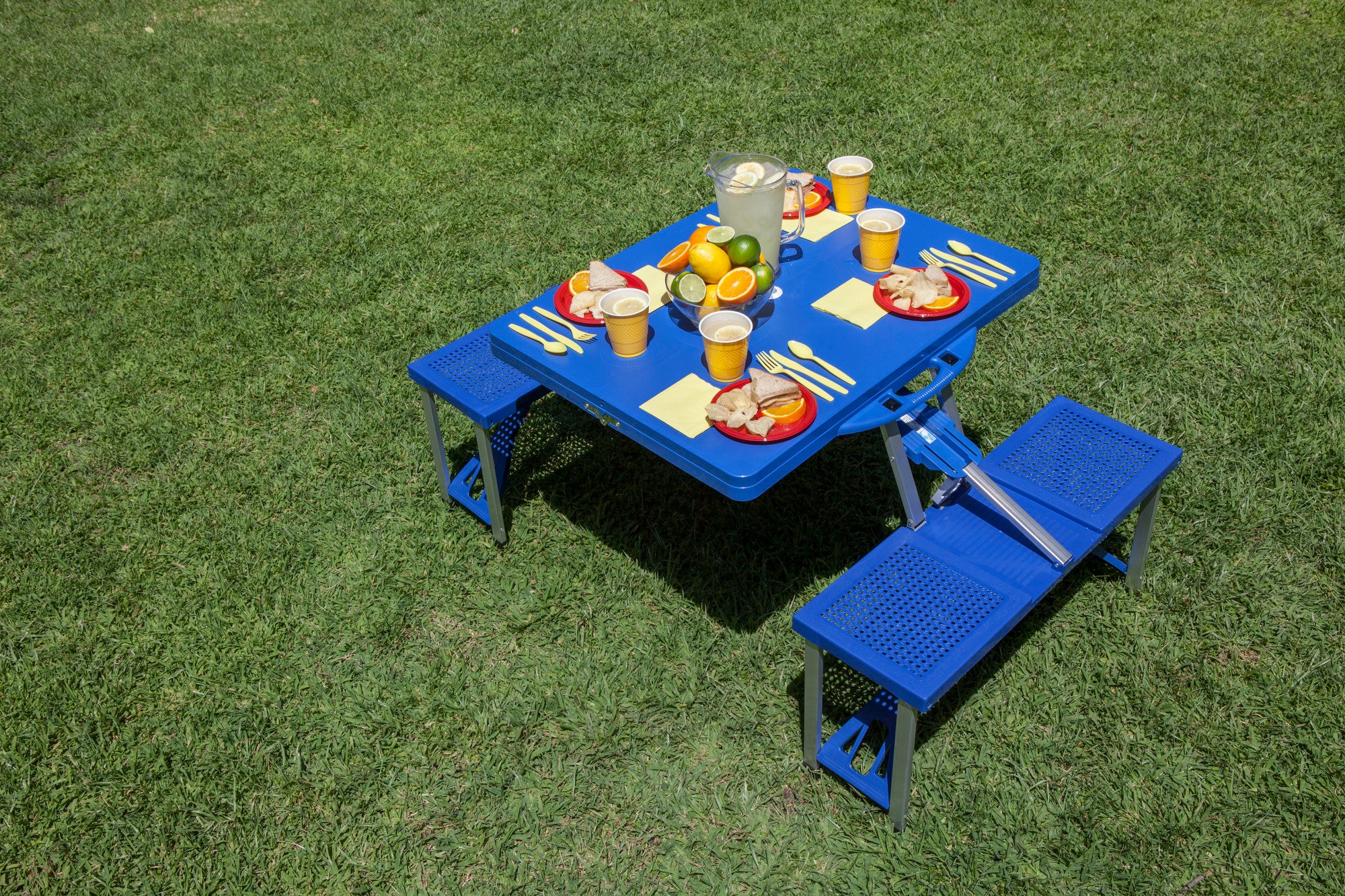 West Virginia Mountaineers - Picnic Table Portable Folding Table with Seats