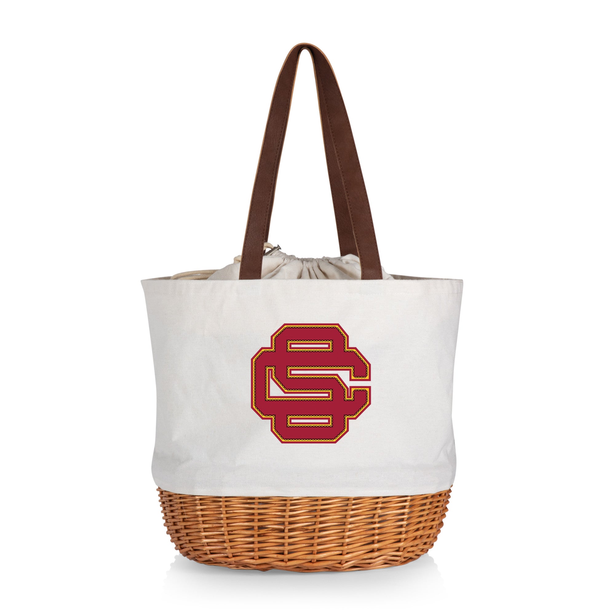 USC Trojans Alternate - Coronado Canvas and Willow Basket Tote