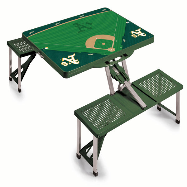 Oakland Athletics Baseball Diamond - Picnic Table Portable Folding Table with Seats