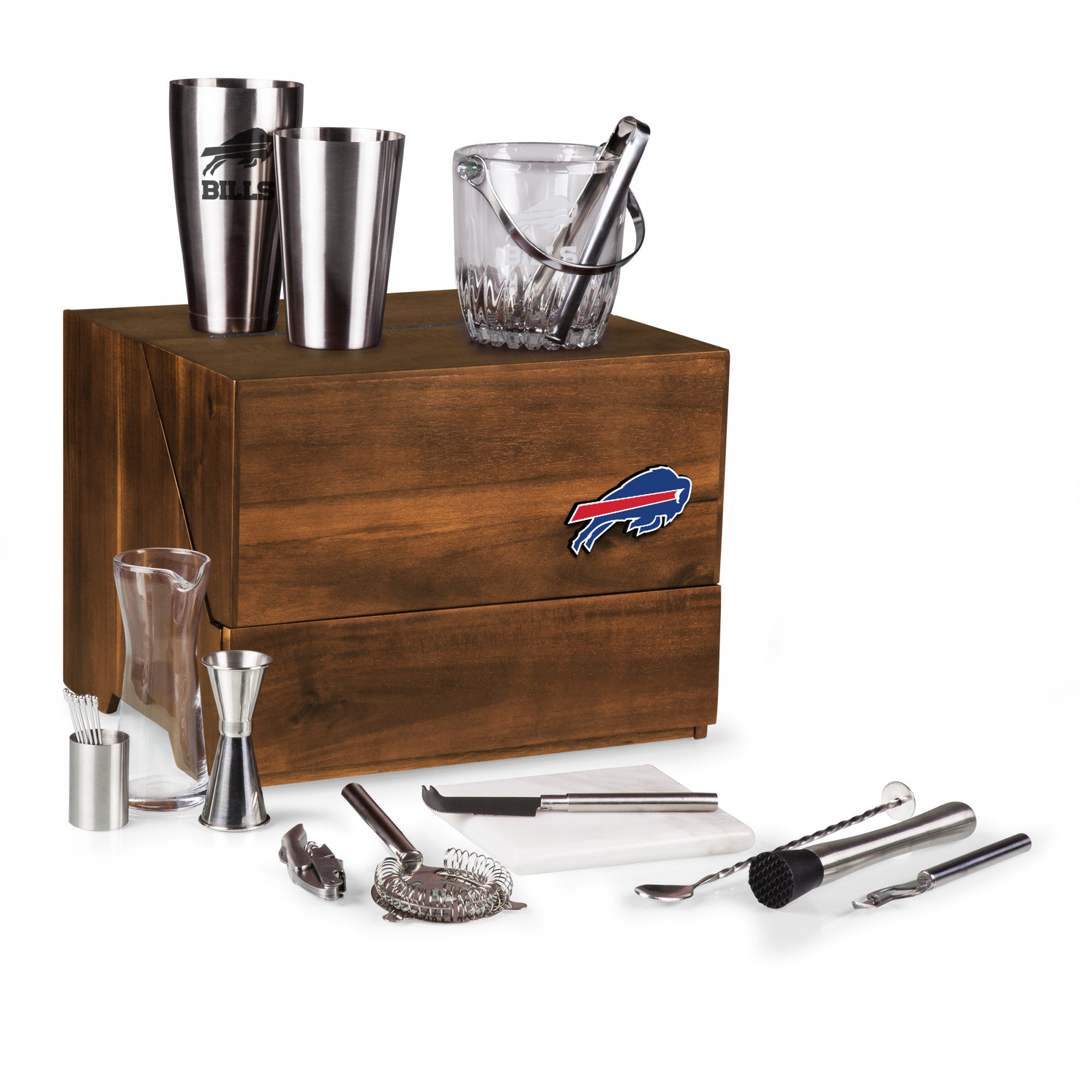 Buffalo Bills - Madison Acacia Tabletop Bar Set