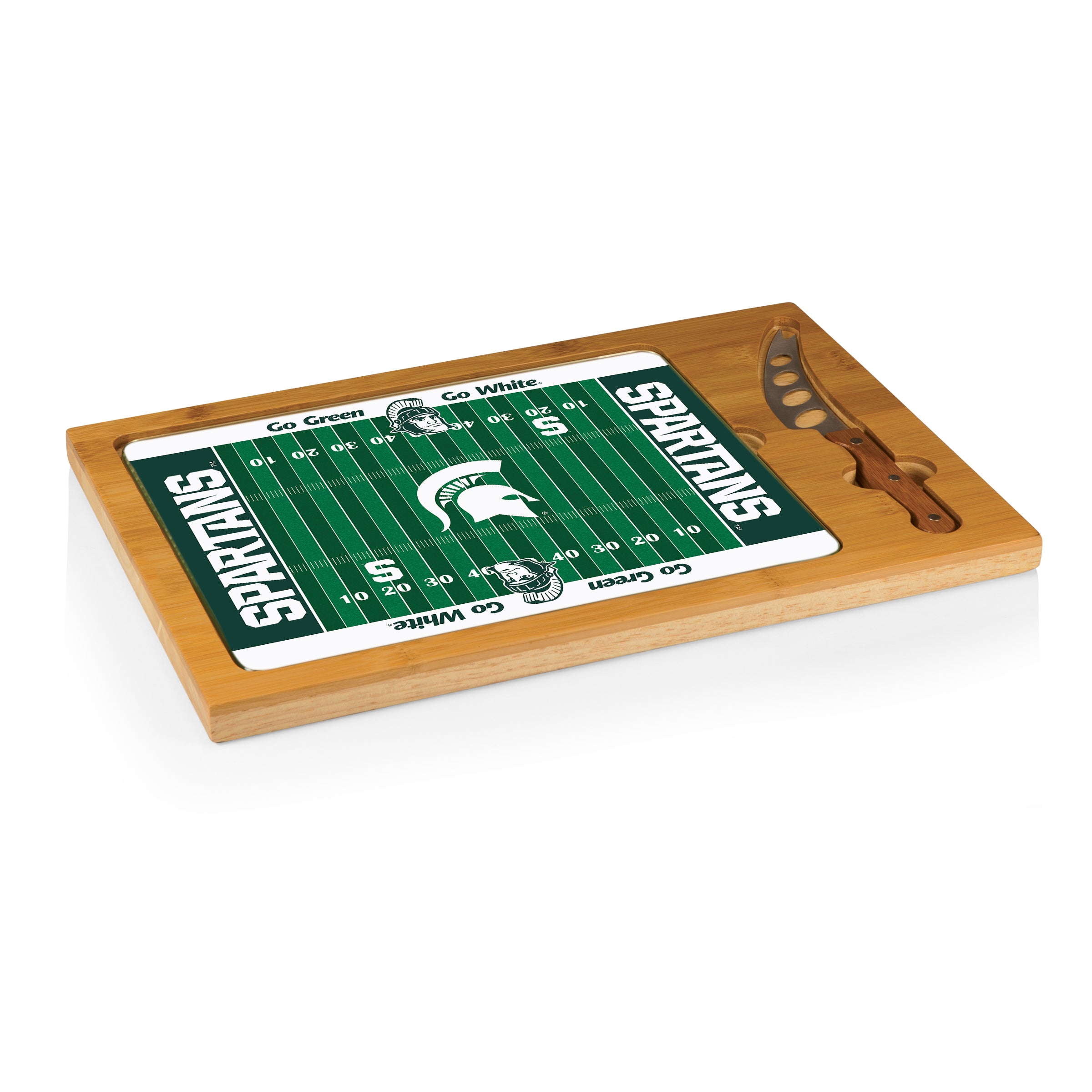 Michigan State Spartans - Icon Glass Top Cutting Board & Knife Set