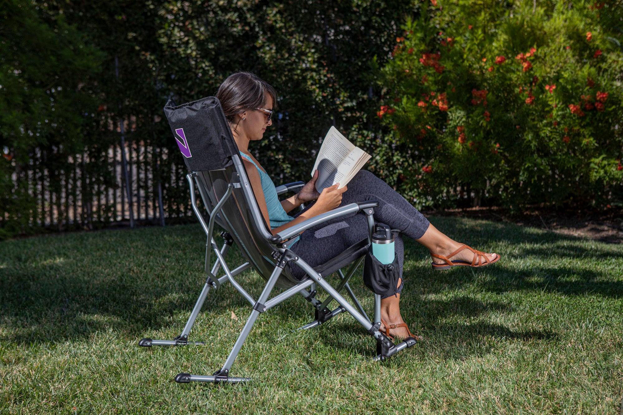 Northwestern Wildcats - Outdoor Rocking Camp Chair