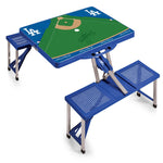 Los Angeles Dodgers Baseball Diamond - Picnic Table Portable Folding Table with Seats