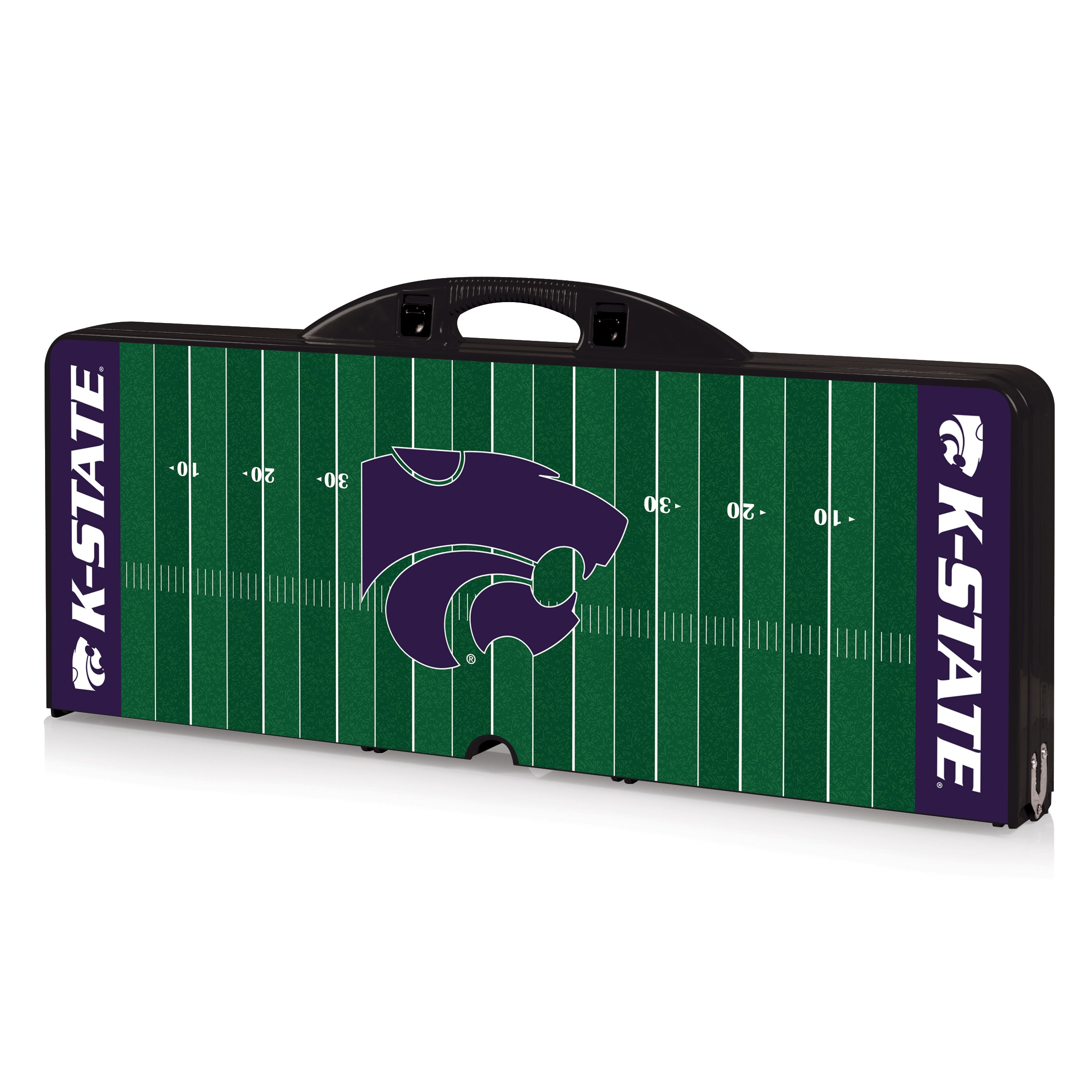 Kansas State Wildcats Football Field - Picnic Table Portable Folding Table with Seats