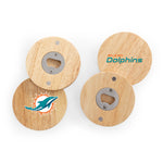 Miami Dolphins - Coasters with Bottle Openers Set of 4