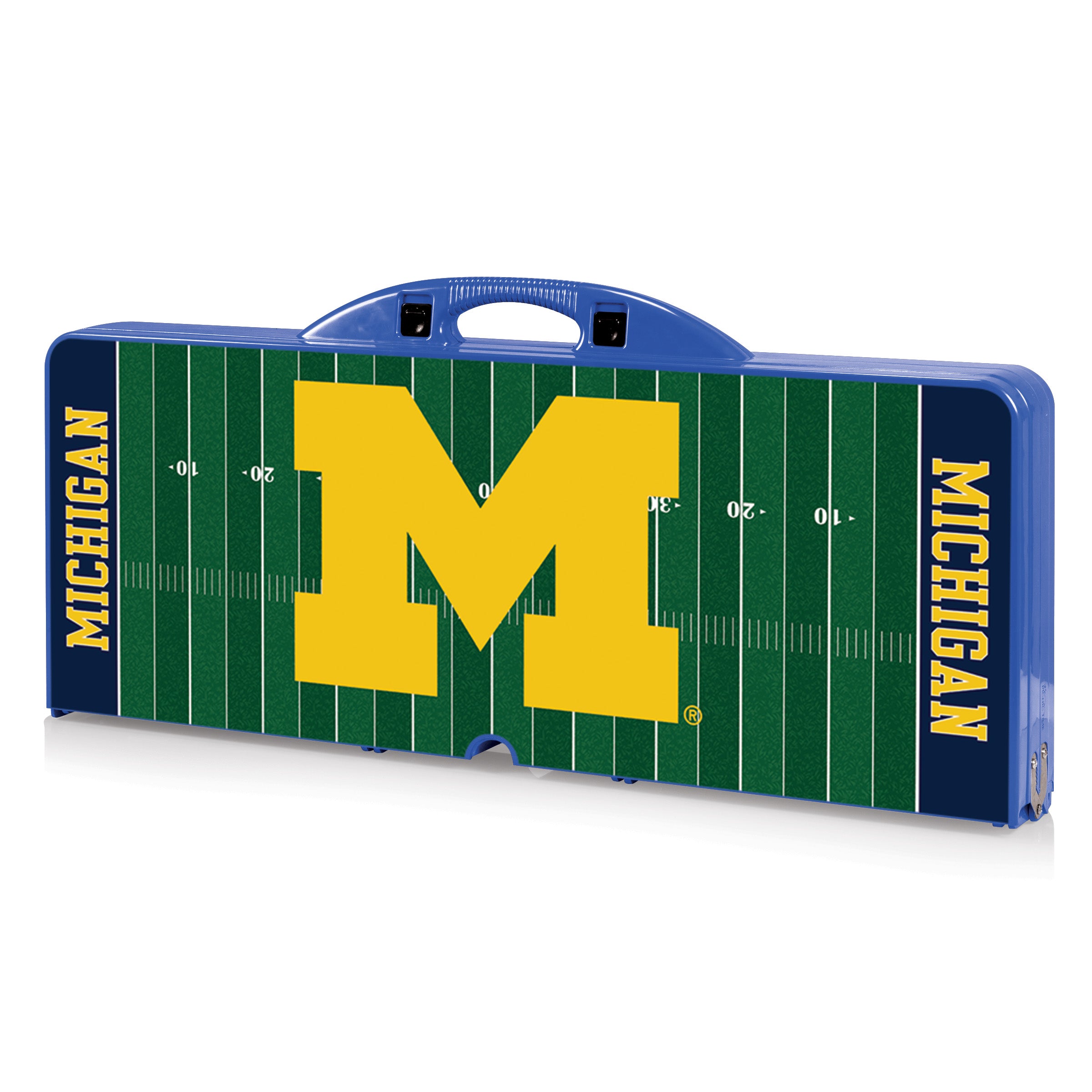 Michigan Wolverines Football Field - Picnic Table Portable Folding Table with Seats