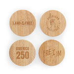 America250 Multiple Engraved - Coasters with Bottle Openers Set of 4