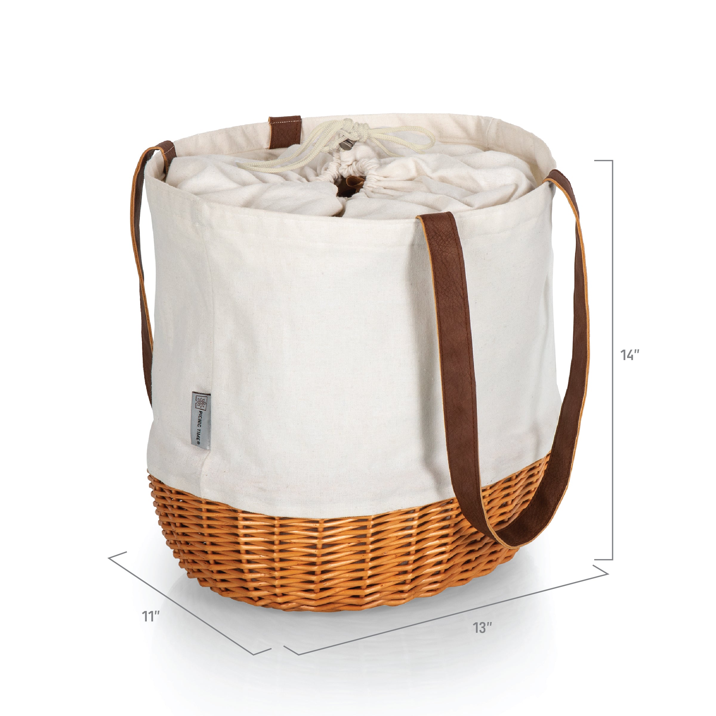 Wingate University Bulldogs - Coronado Canvas and Willow Basket Tote