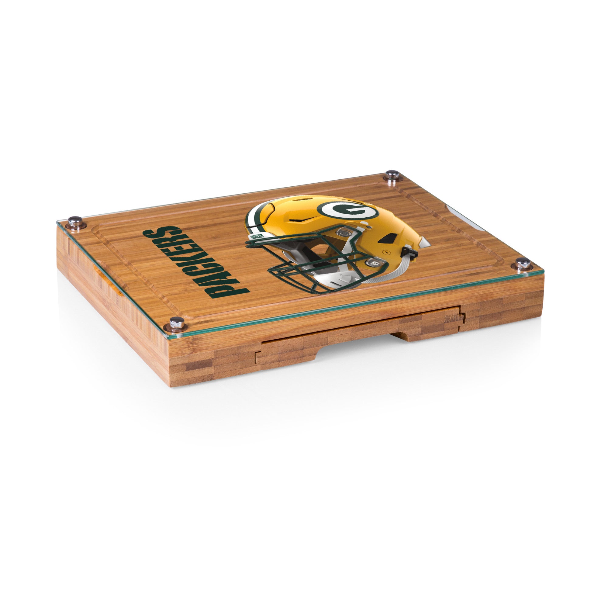 Green Bay Packers - Concerto Glass Top Cheese Cutting Board & Tools Set