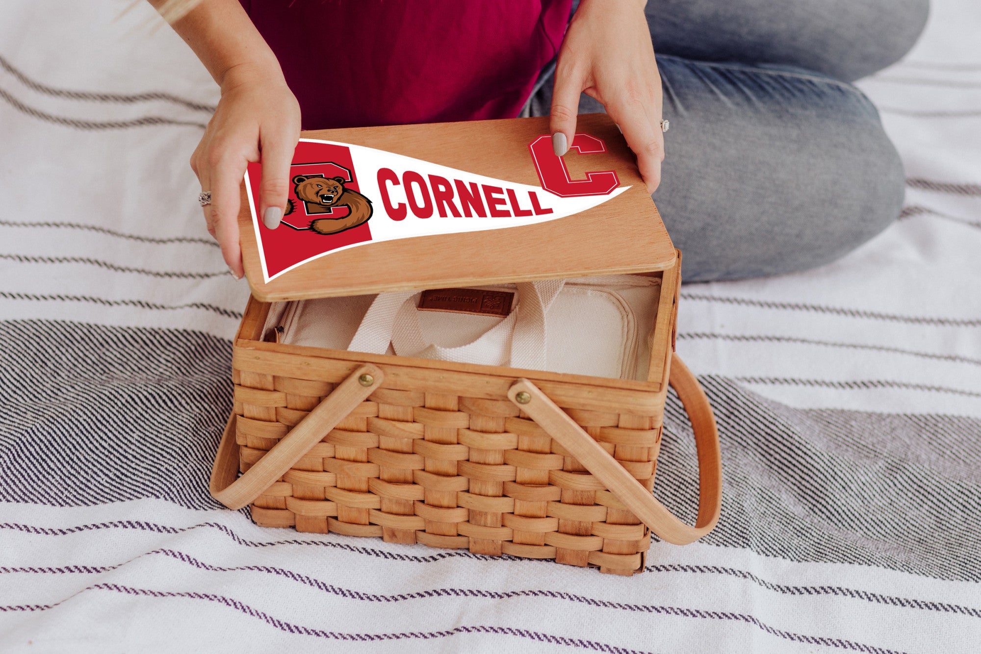 Cornell Big Red - Poppy Personal Picnic Basket