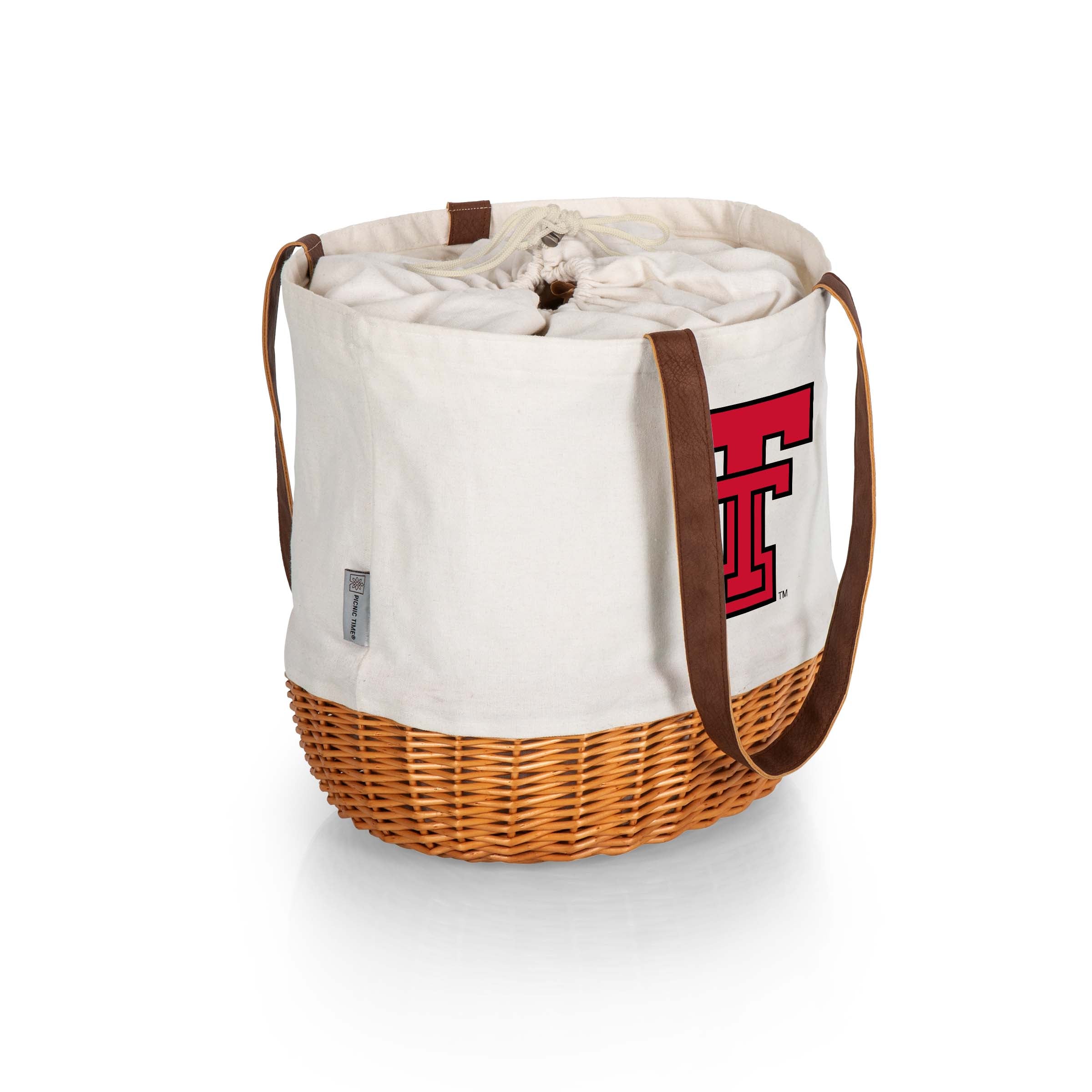 Texas Tech Red Raiders - Coronado Canvas and Willow Basket Tote