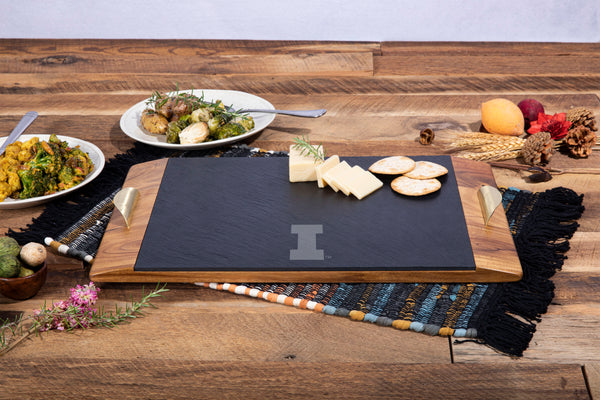 Illinois Fighting Illini - Covina Acacia and Slate Serving Tray