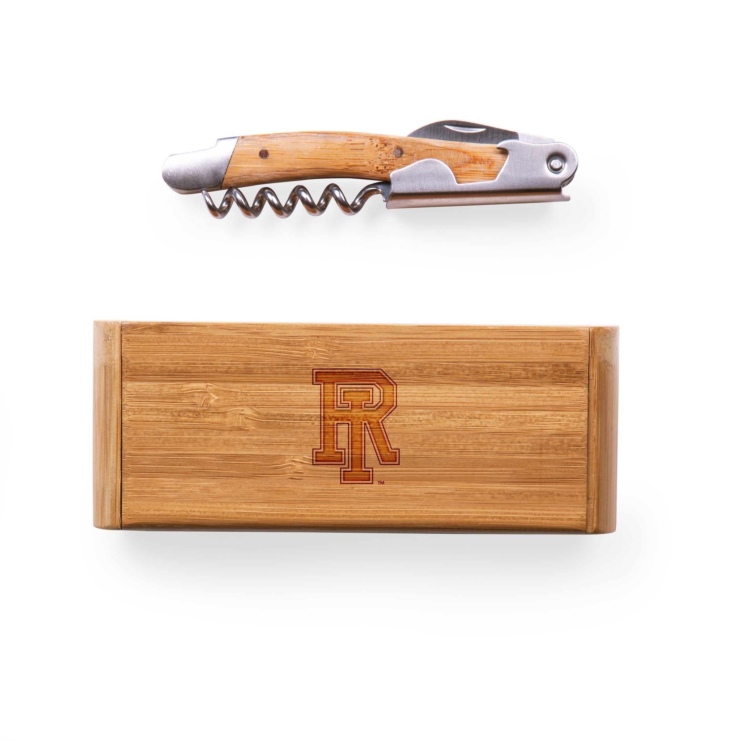 Rhode Island Rams - Elan Deluxe Corkscrew In Bamboo Box
