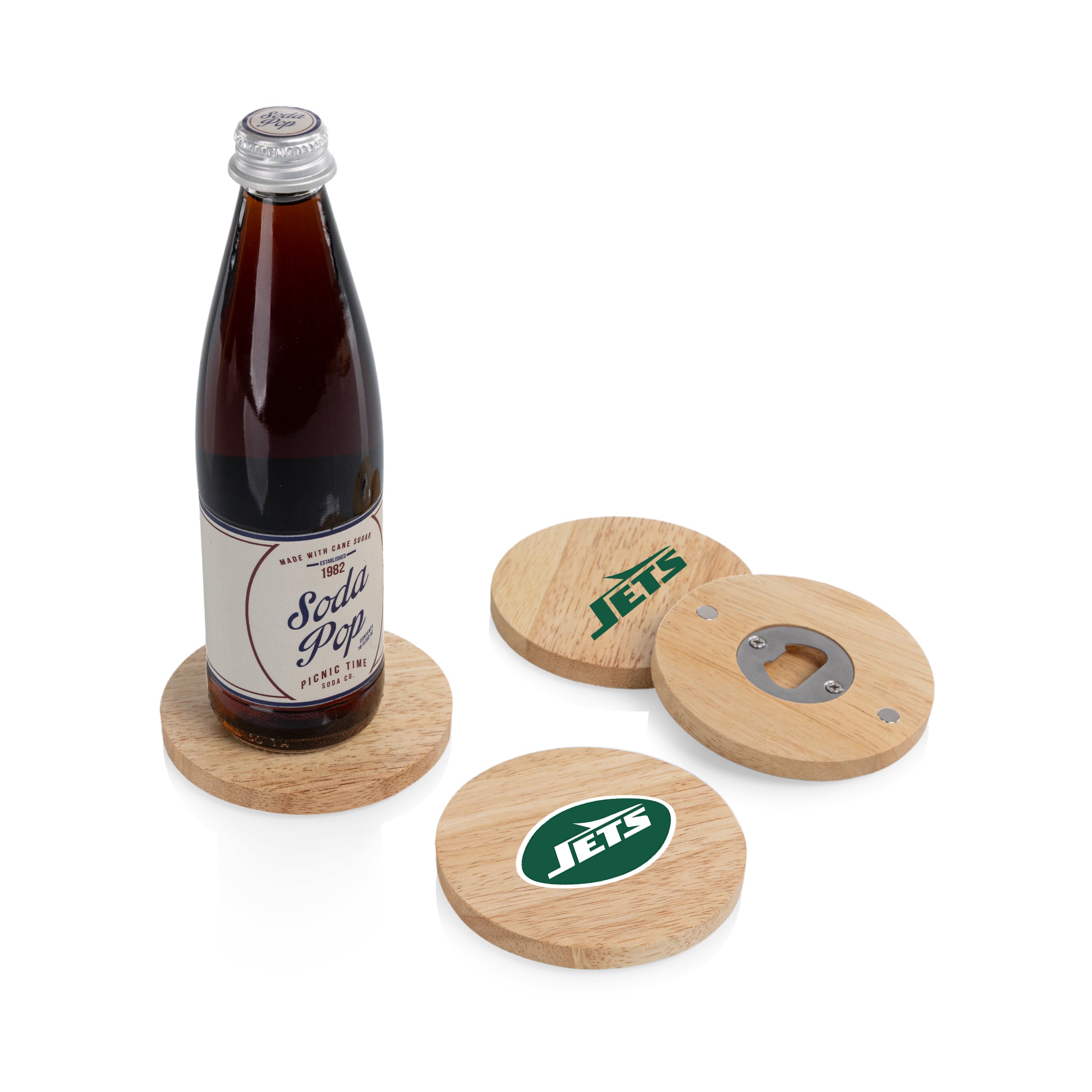 New York Jets - Coasters with Bottle Openers Set of 4