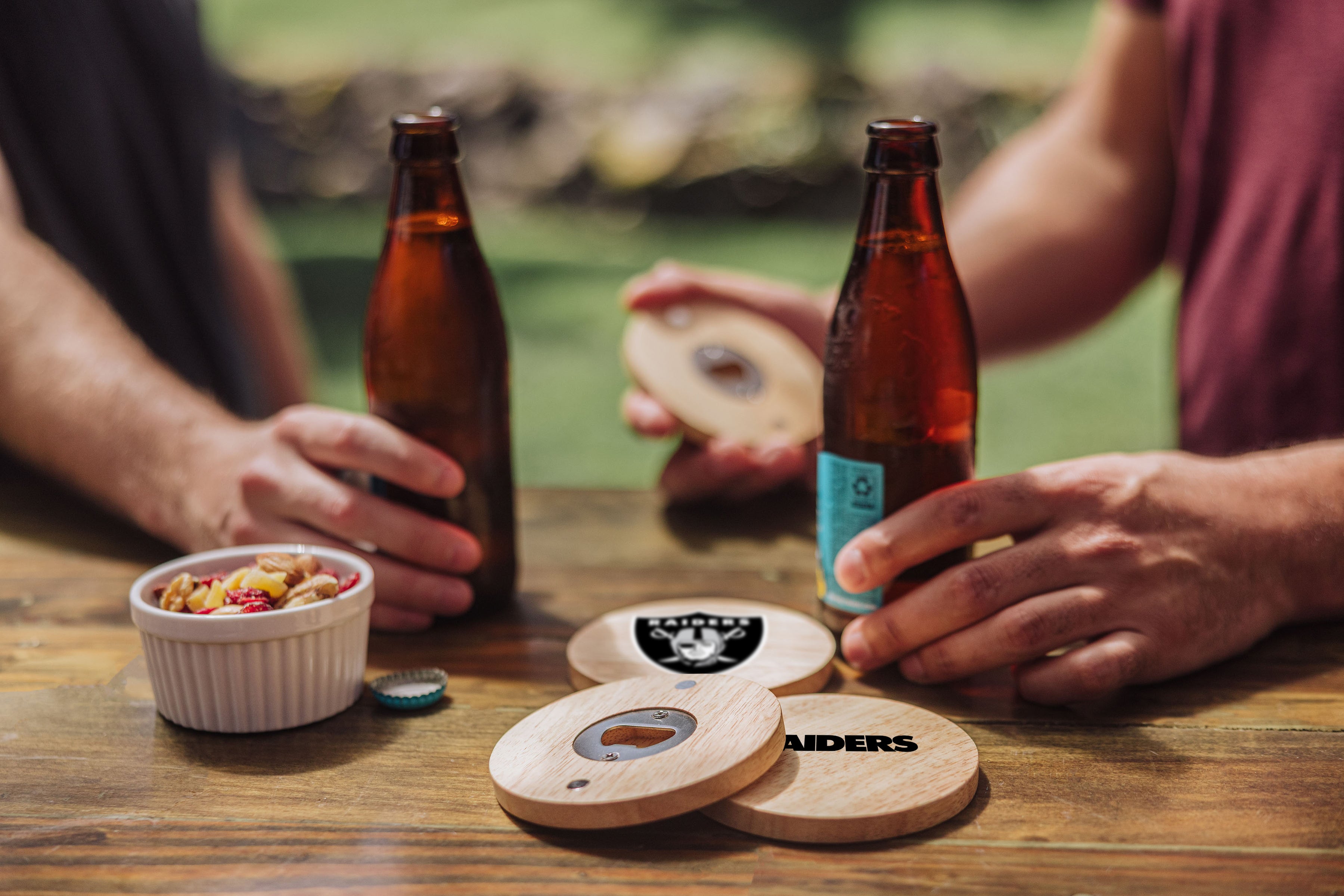 Las Vegas Raiders - Coasters with Bottle Openers Set of 4