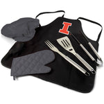 Illinois Fighting Illini - BBQ Apron Tote Pro Grill Set