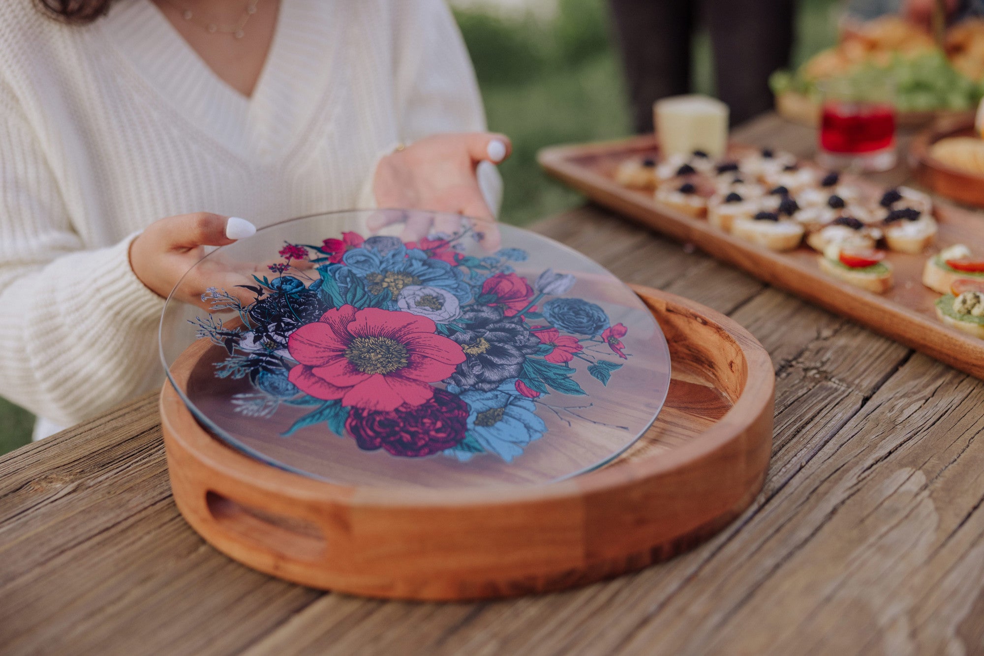 Barista Serving Tray with Glass Insert