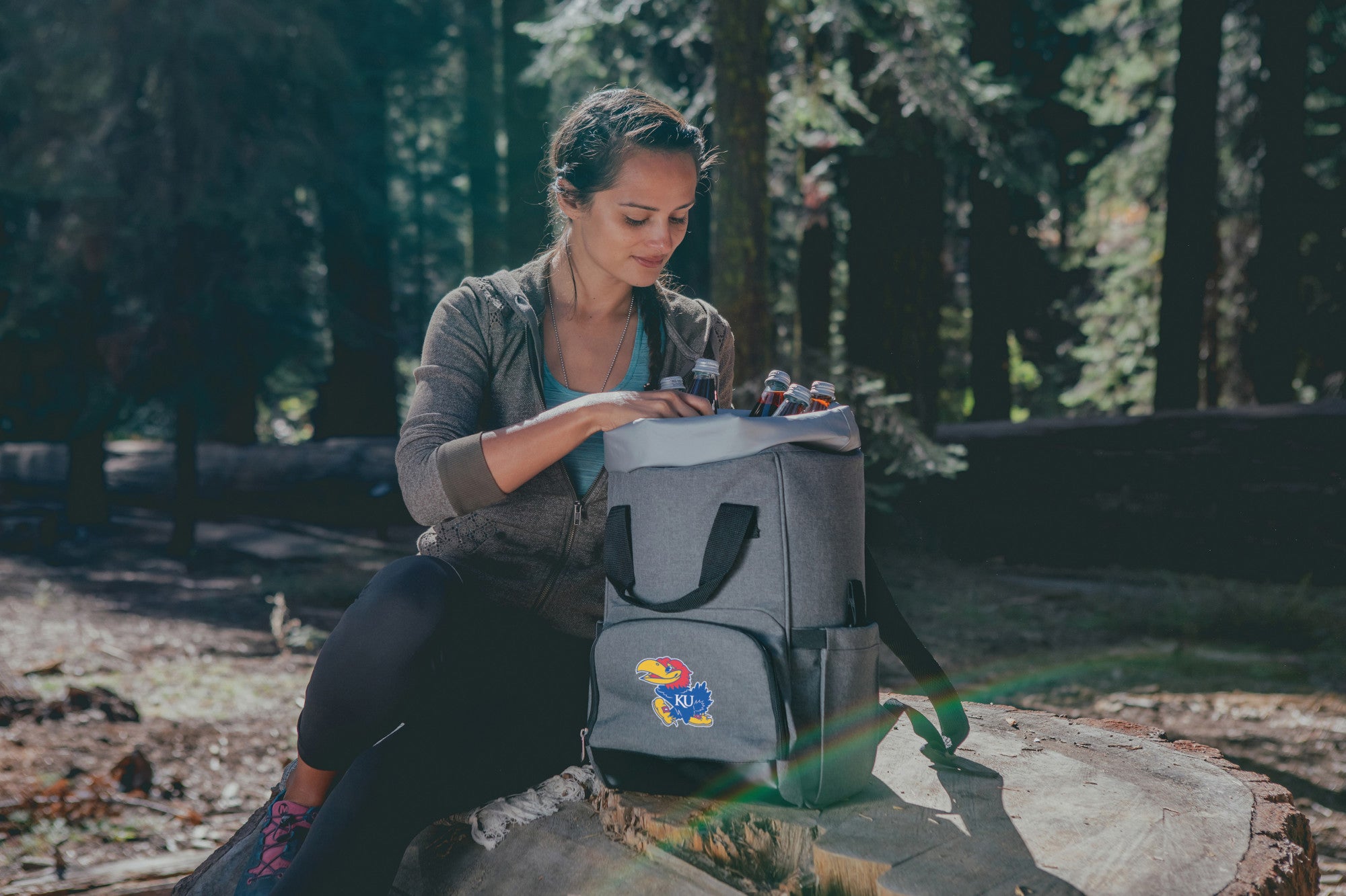 Kansas Jayhawks - On The Go Roll-Top Backpack Cooler