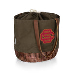 USC Trojans - Coronado Canvas and Willow Basket Tote