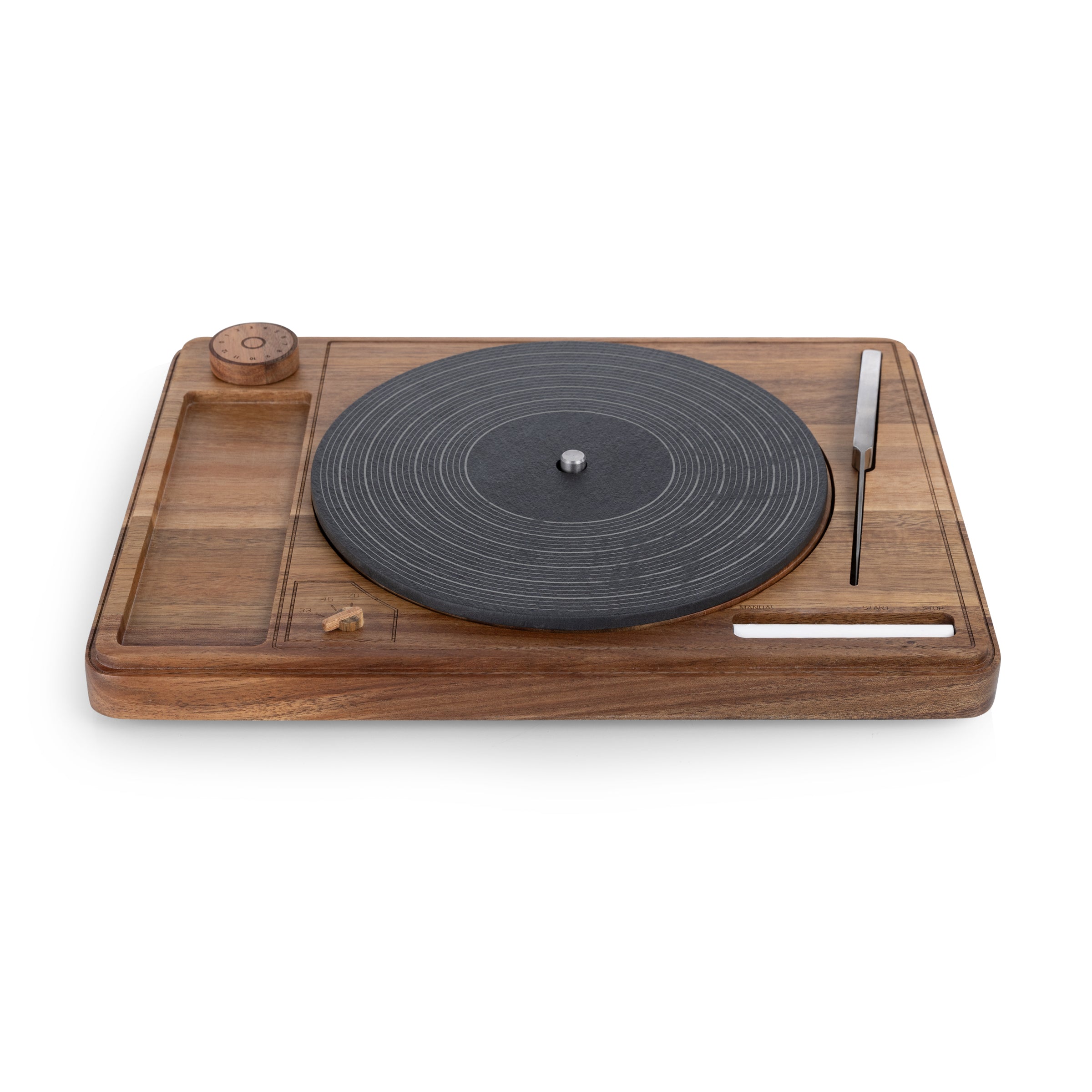 Turntable Acacia and Slate Cheese Board with Knife