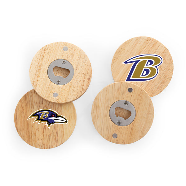 Baltimore Ravens - Coasters with Bottle Openers Set of 4