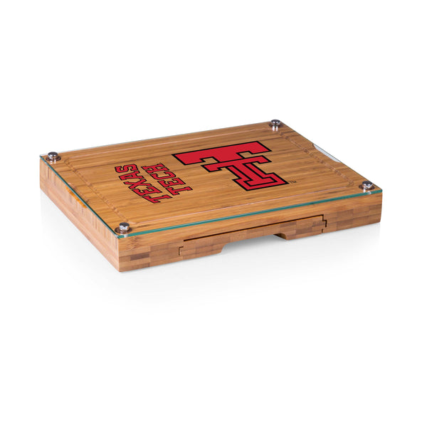 Texas Tech Red Raiders - Concerto Glass Top Cheese Cutting Board & Tools Set