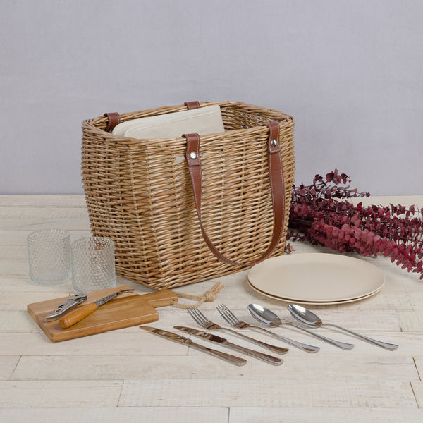 Terrabella Earth Friendly Handwoven Picnic Basket Set for 2