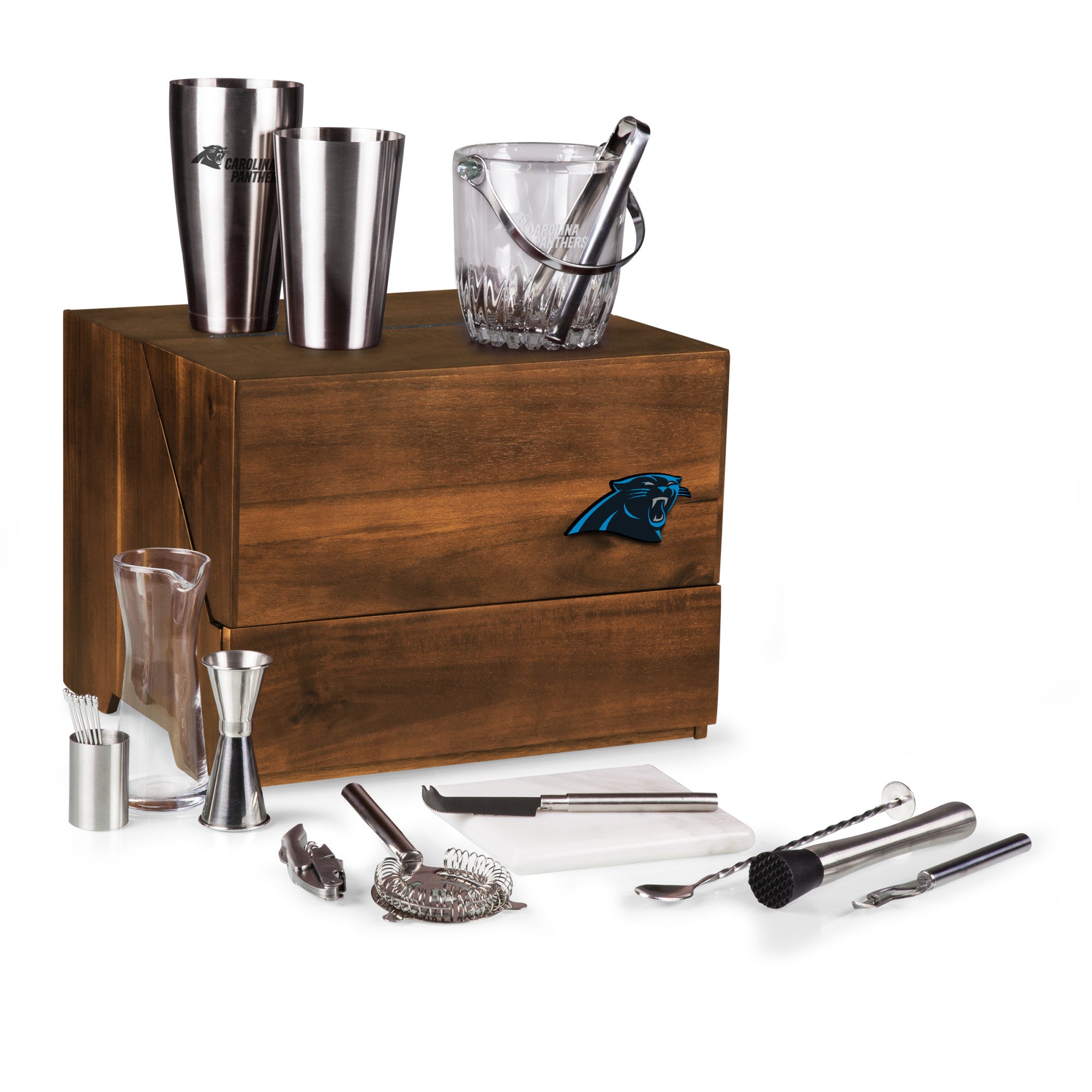 Carolina Panthers - Madison Acacia Tabletop Bar Set