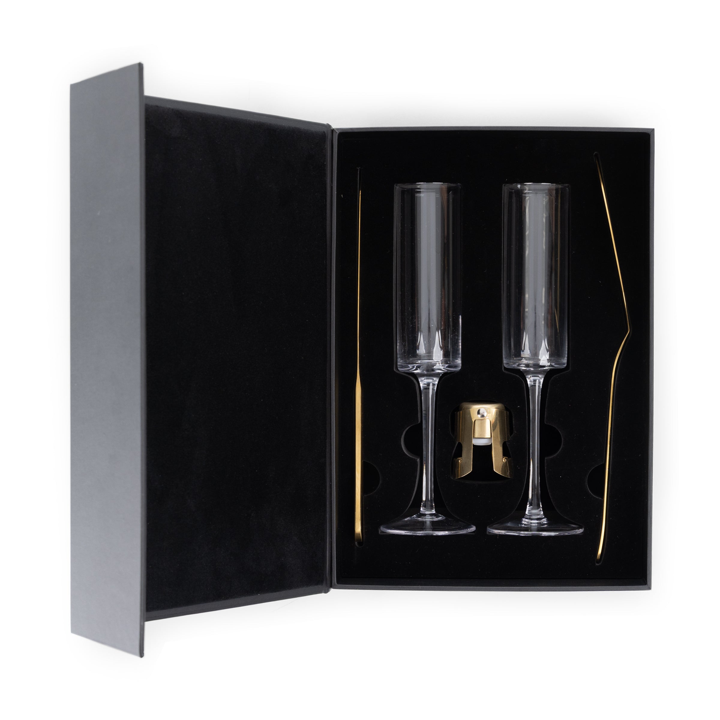 Arbane Champagne Glass Set with Cake Knife