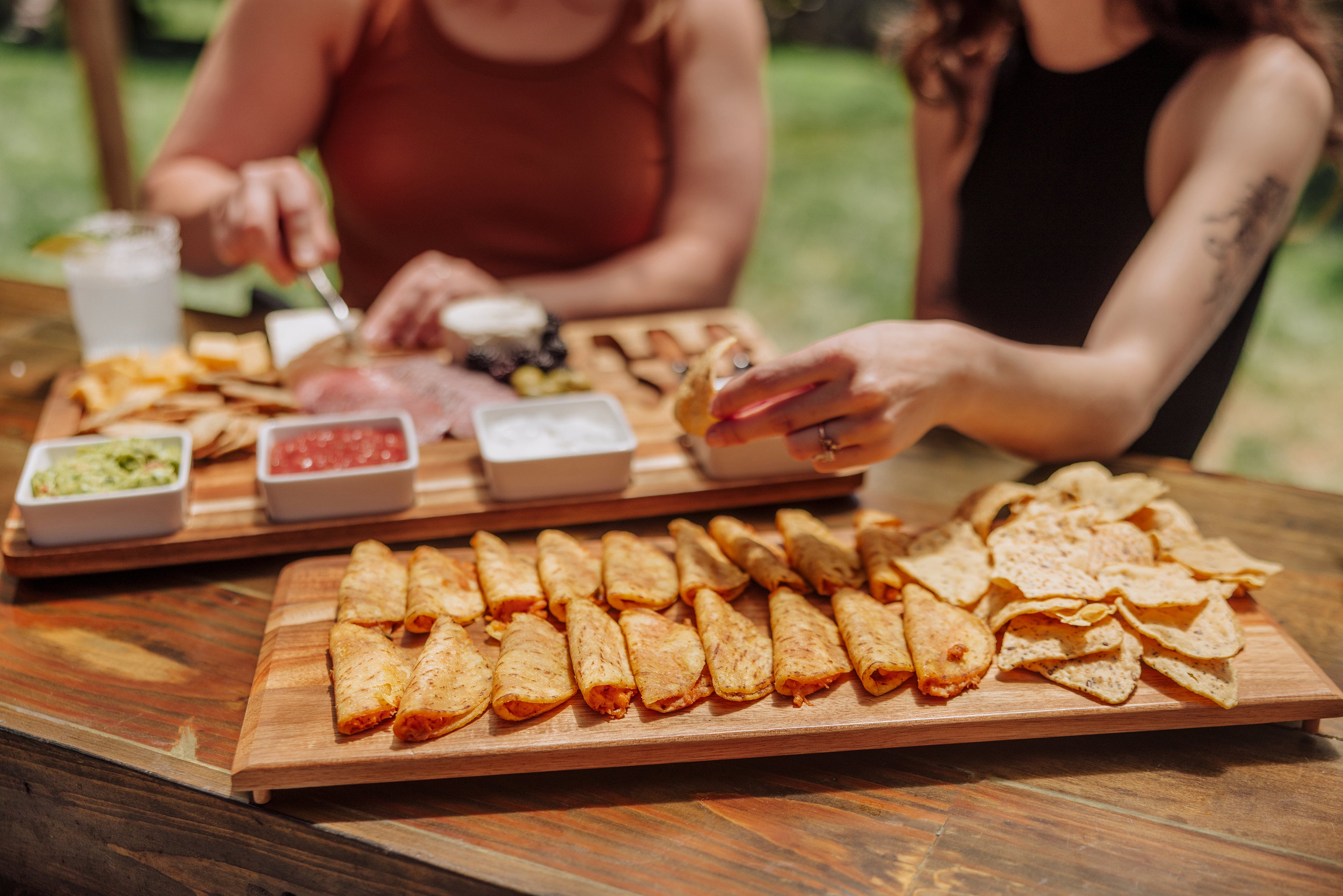 Picada - Acacia Tapas Board with Ceramic Bowls