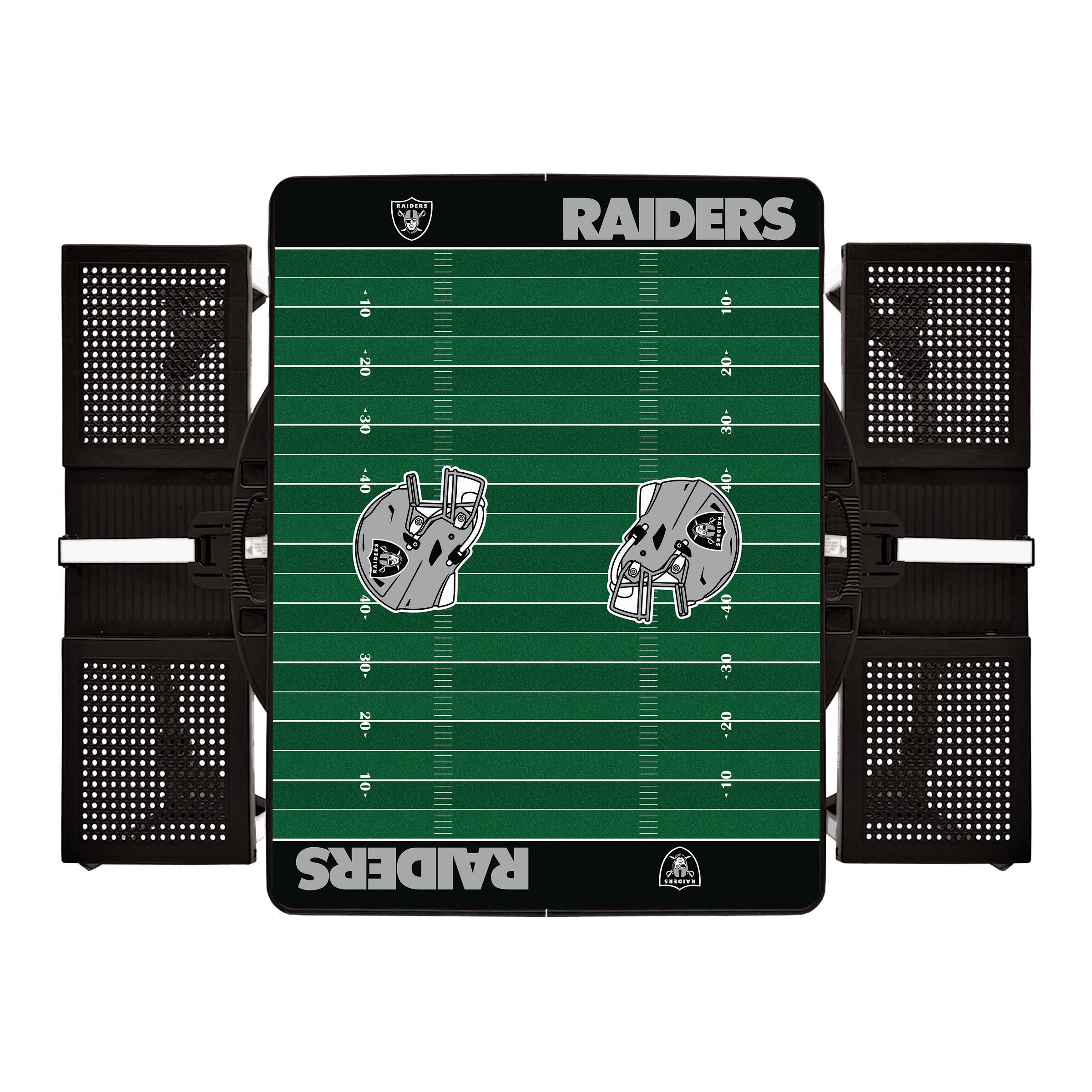 Las Vegas Raiders Football Field - Picnic Table Portable Folding Table with Seats