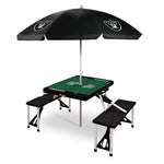 Las Vegas Raiders - Picnic Table Portable Folding Table with Seats and Umbrella