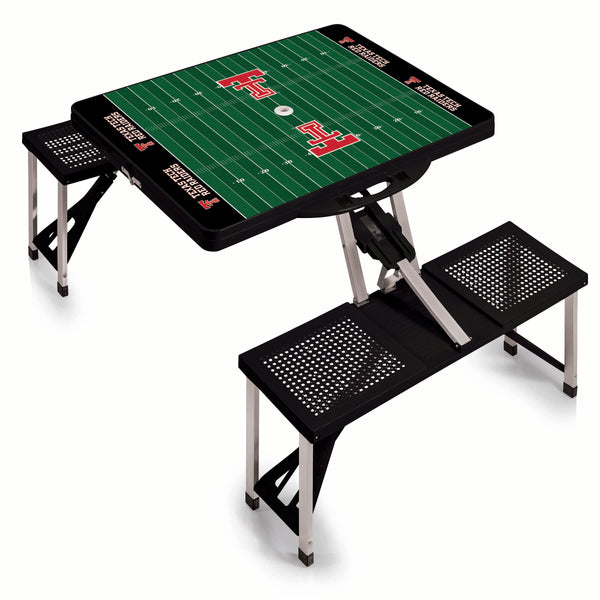 Texas Tech Red Raiders Football Field - Picnic Table Portable Folding Table with Seats