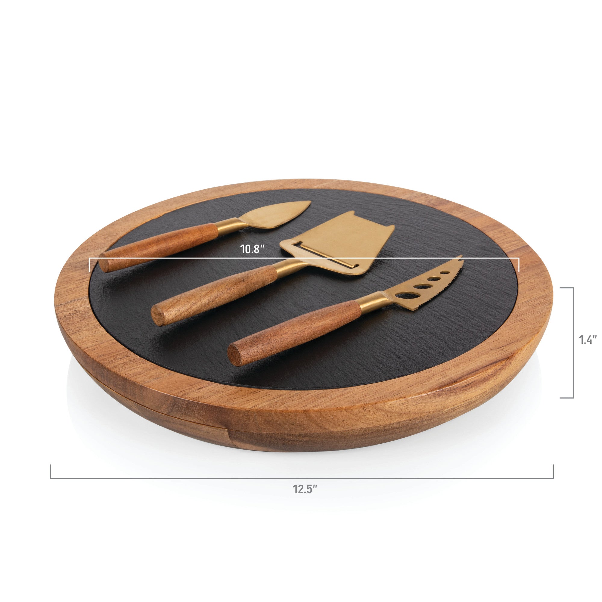 Cal State Fullerton Titans - Insignia Acacia and Slate Serving Board with Cheese Tools